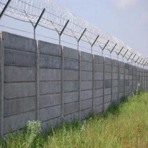 Precast Wall With GI Barbed Wire Fencing in Budaun
